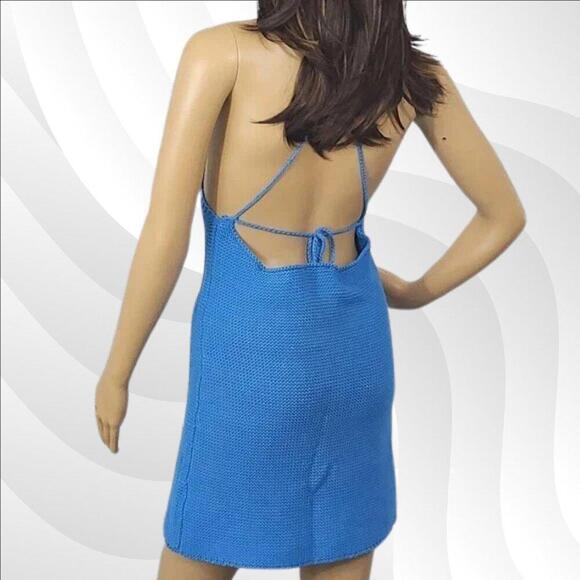 2/$30 NWOT Bardot Crochet High Neck Halter Mini Dress Size L | Elegant & Chic - Picture 3 of 6